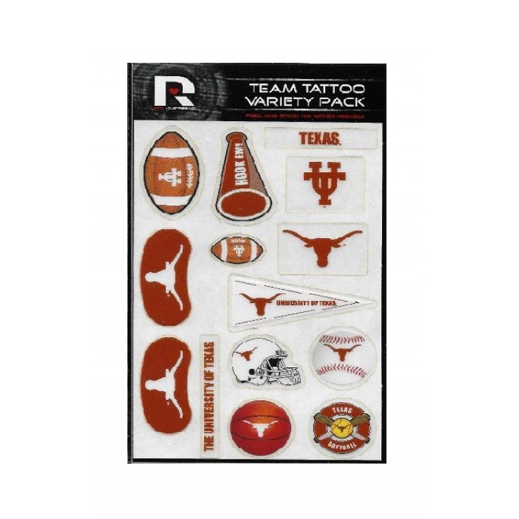 TVP260102 1 in. Texas Longhorns Variety Pack Tattoo Set