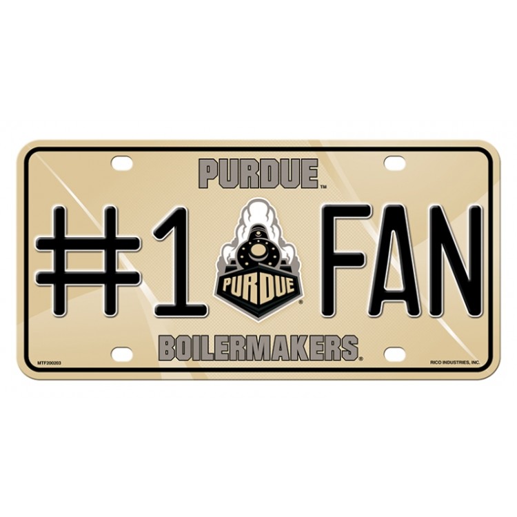 MTF200203 6 x 12 in. Purdue Boilermakers No.1 Fan License Plate
