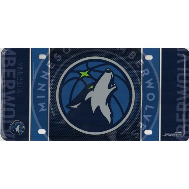 Picture of 212 Main MTG94003 6 x 12 in. Minnesota Timberwolves Metal License Plate
