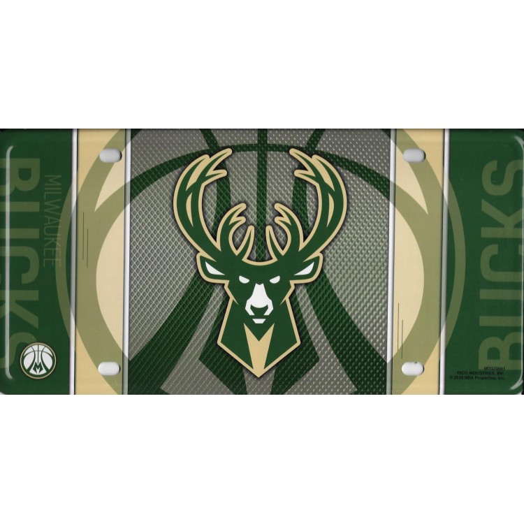 Picture of 212 Main MTG70001 6 x 12 in. Milwaukee Bucks Metal License Plate