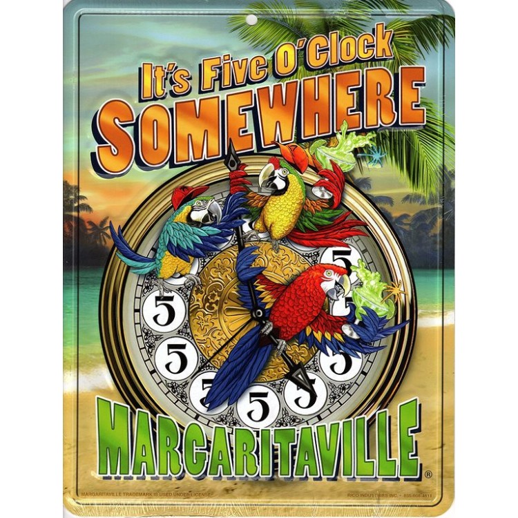 PSM111125C 8 x 11 in. Its Five o Clock Margaritaville Sunset Parking Sign