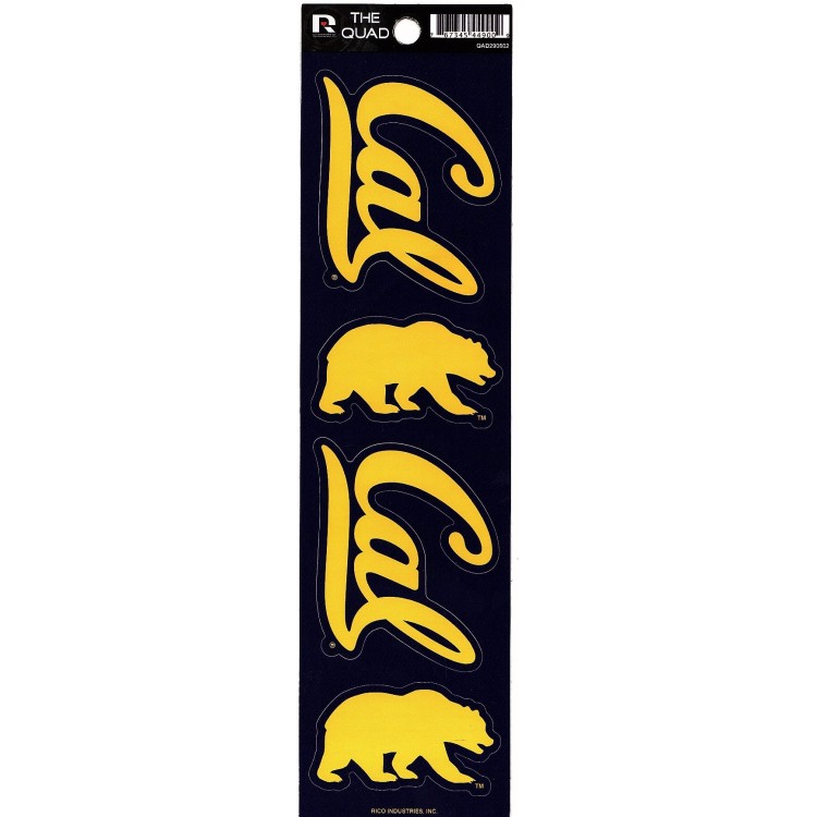 QAD290602 2.5 in. University of California Berkley Golden Bears Quad Decal Set
