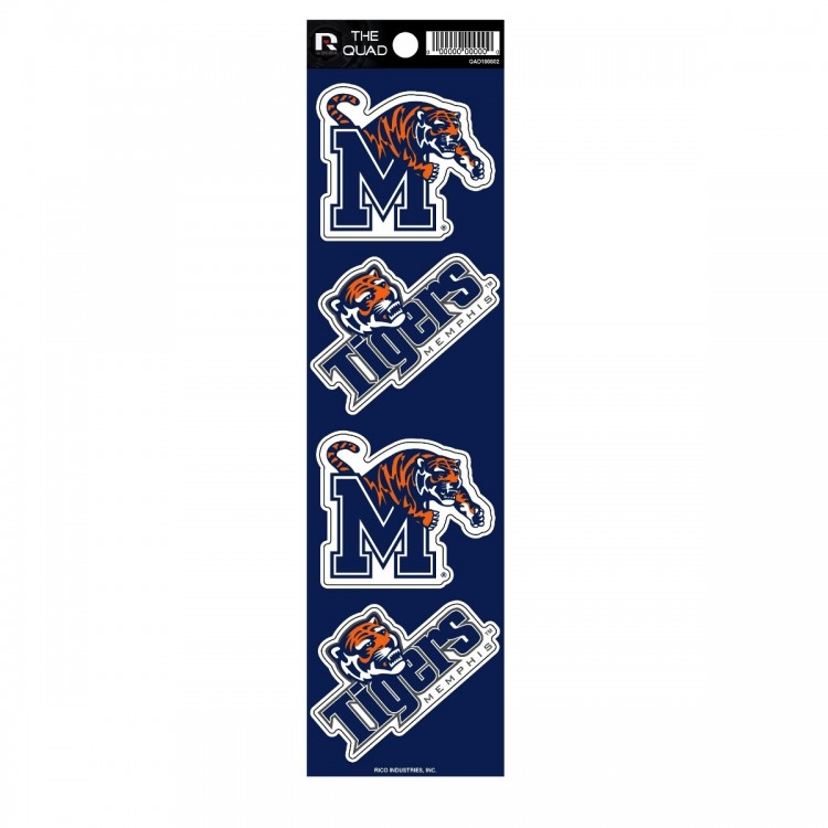 QAD180802 2.5 in. Memphis Tigers Quad Decal Set
