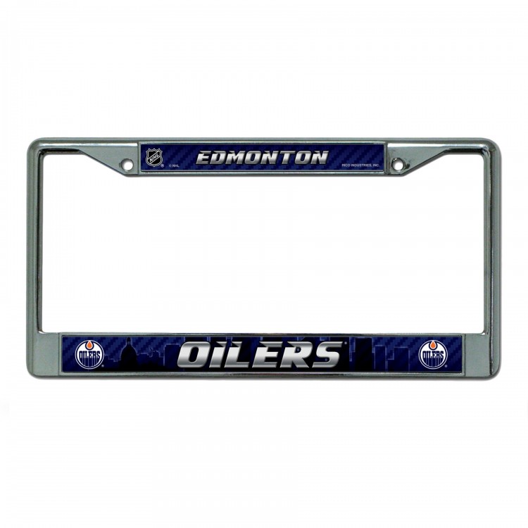 FC7912 Edmonton Oilers Chrome License Plate Frame