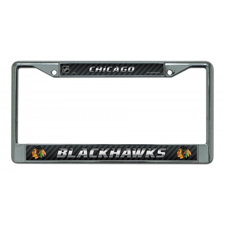 FC7713 Chicago Blackhawks Chrome License Plate Frame