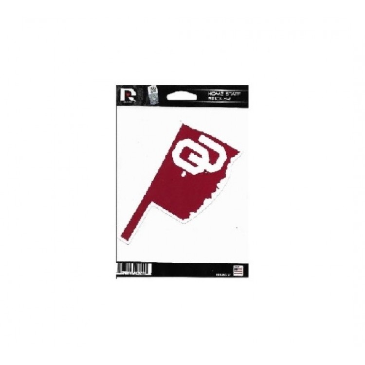 HSS230202 5 x 5 in. Oklahoma Sooners Home State Vinyl Sticker