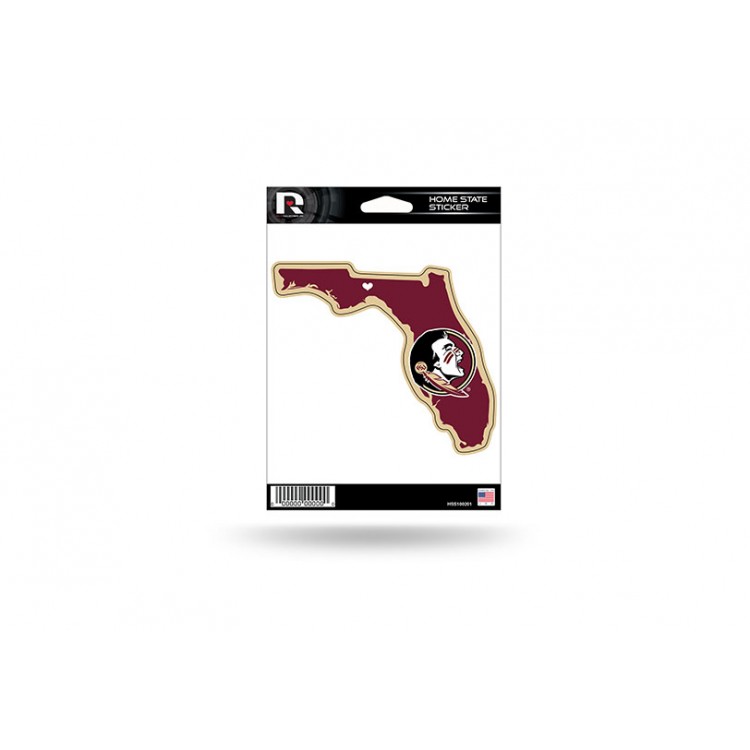 HSS100201 5 x 5 in. Florida State Seminoles Home State Vinyl Sticker