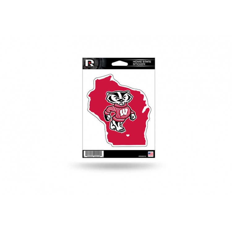 HSS450101 5 x 5 in. Wisconsin Badgers Home State Vinyl Sticker