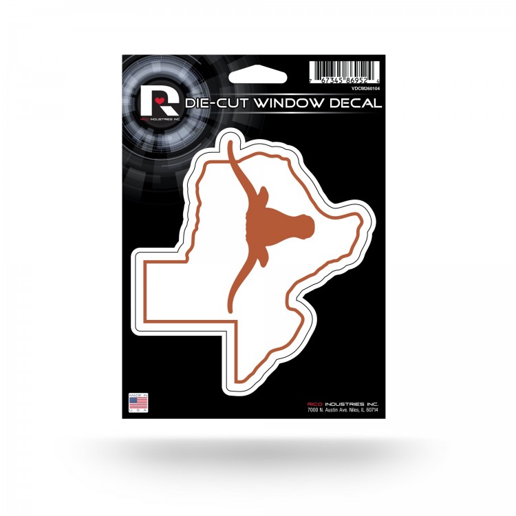 VDCM260104 7.75 x 5.75 in. Texas Longhorns Die Cut Vinyl Decal
