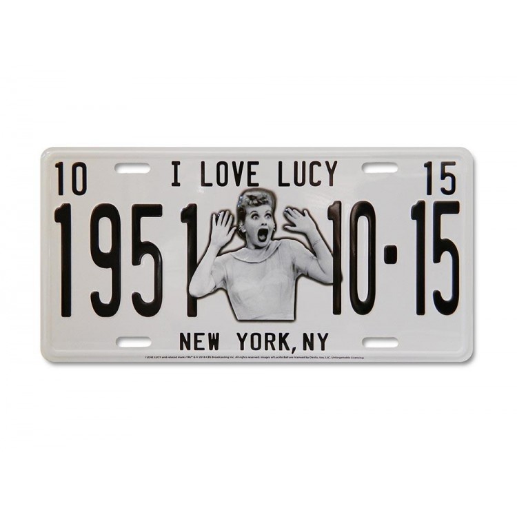 L5798 6 x 12 in. I Love Lucy 1951 New York Metal License Plate