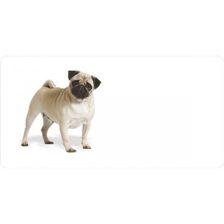 LPO1048 Pug Offset Photo License Plate