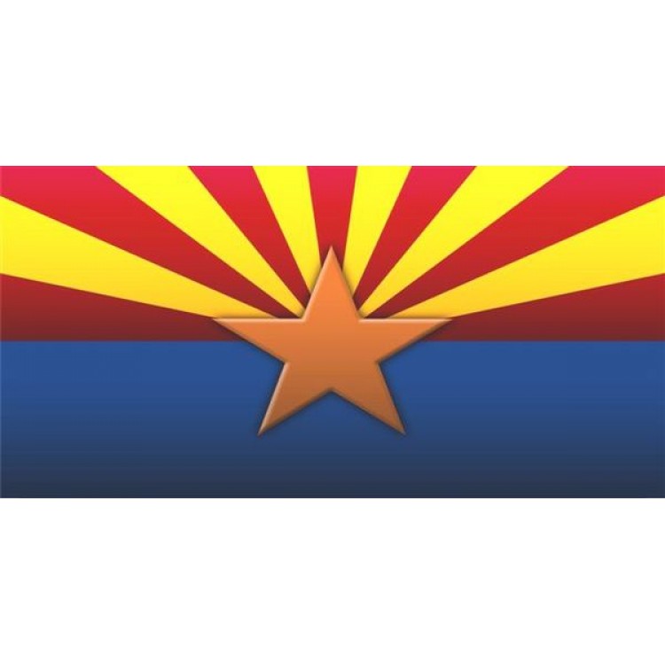 LPO963 Arizona State Flag Photo License Plate