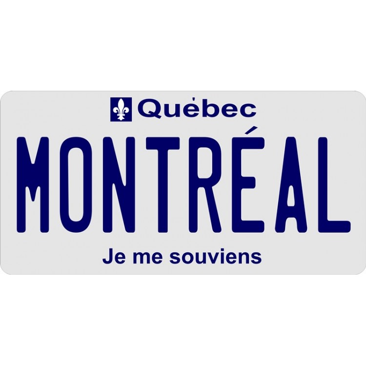 Quebec Montreal Photo License Plate