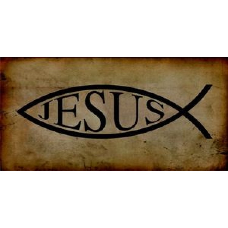 LPO742 Jesus Fish Photo License Plate
