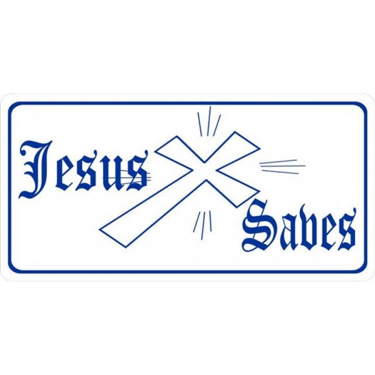 LPO1494 Jesus Saves Photo License Plate