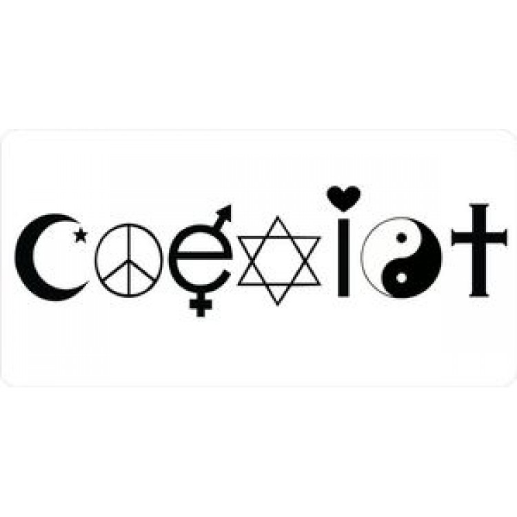 Coexist with Symbols Photo License Plate