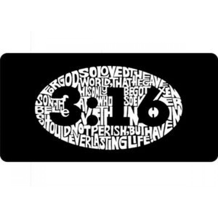 John 3-16 on Black Photo License Plate