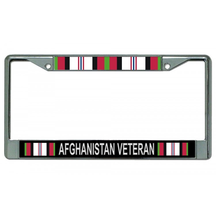 LPO3437 Afghanistan Veteran Chrome License Plate Frame