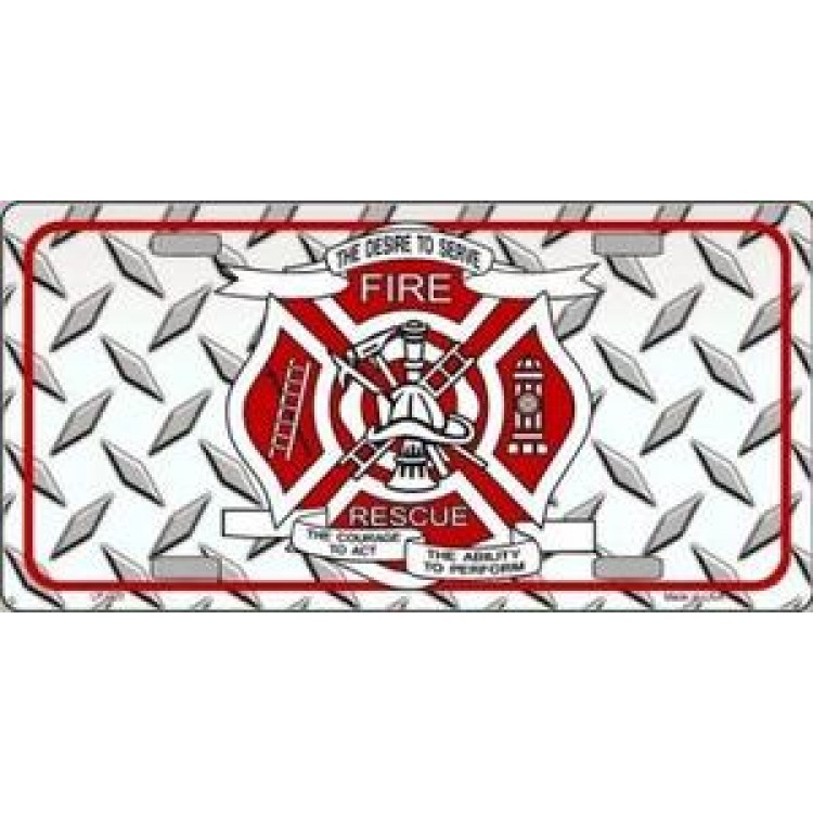 LP-020 6 x 12 in. Fire Rescue License Plate