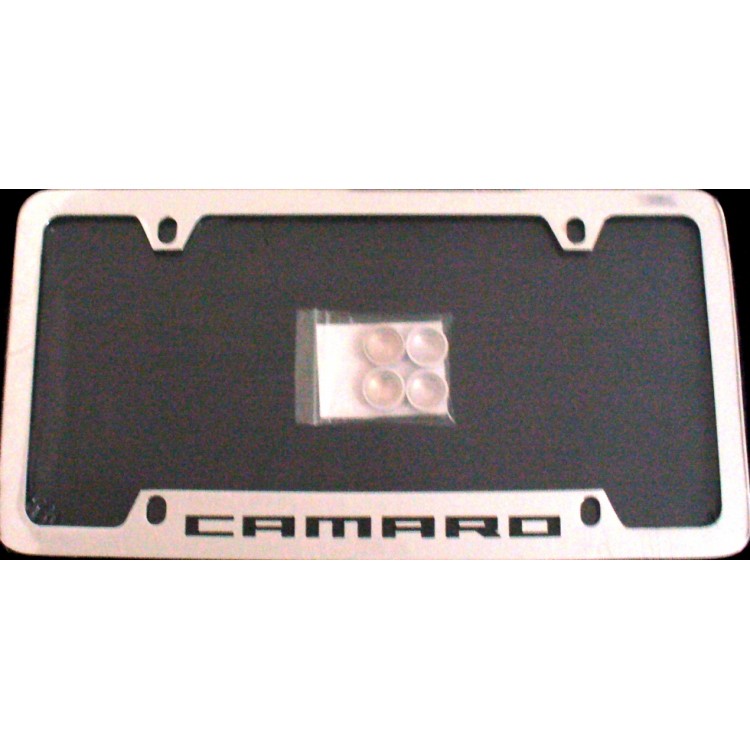 CHG1 6 x 12 in. Camaro Solid Brass Thin Top License Plate Frame