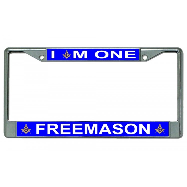 LPO3443 6 x 12 in. I am One Freemason Chrome License Plate Frame
