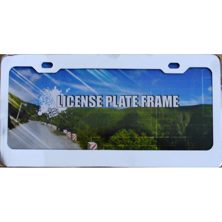 BF-200C 6 x 12 in. Blank Smooth Heavy Chrome 2-Hole License Plate Frame
