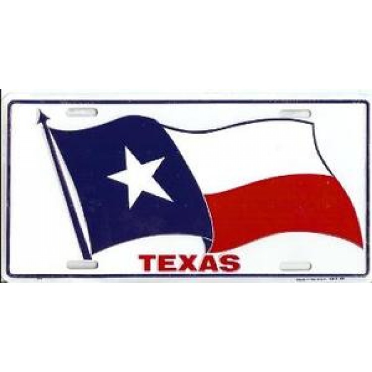 LP354W 6 x 12 in. Texas Waving Flag License Plate
