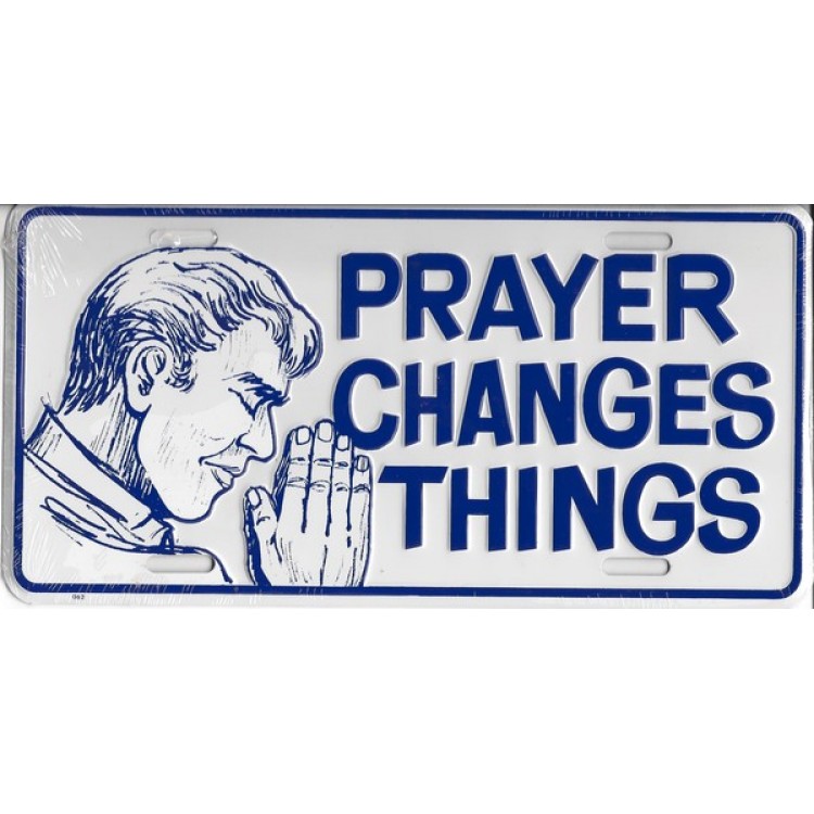 Picture of 212 Main 62 6 x 12 in. Prayer Changes Things Metal License Plate