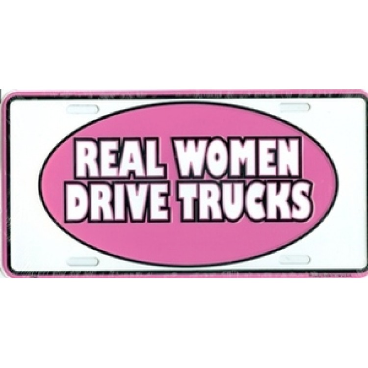 Picture of 212 Main 2742 6 x 12 in. Real Women Drive Trucks Pink License Plate