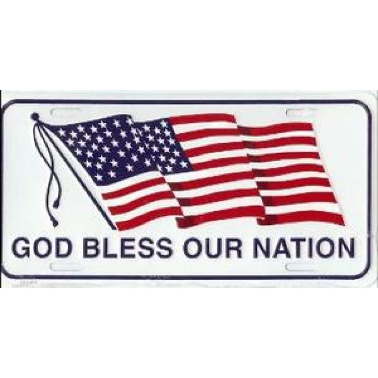 LPS414 6 x 12 in. God Bless Our Nation License Plate