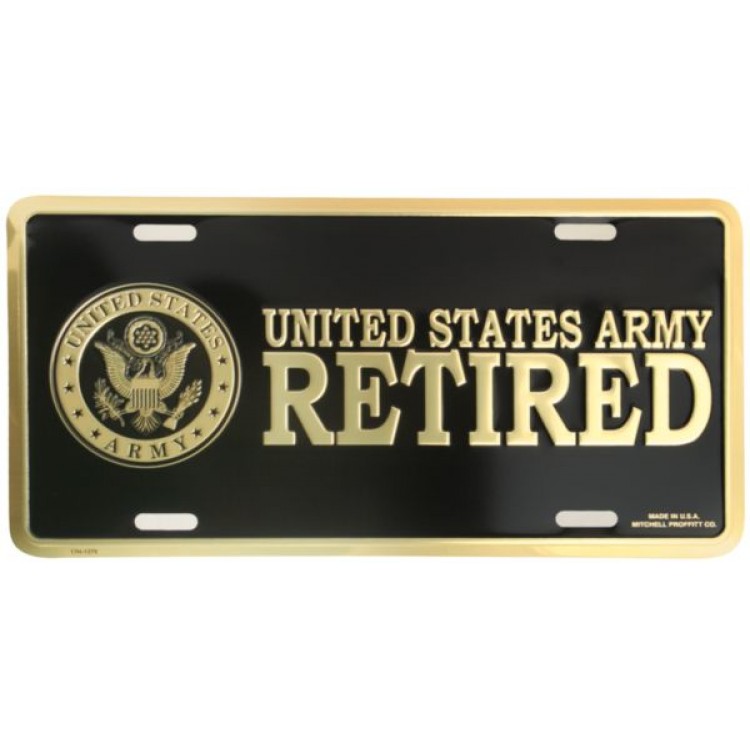 LA27 6 x 12 in. U.S. Army Retired License Plate