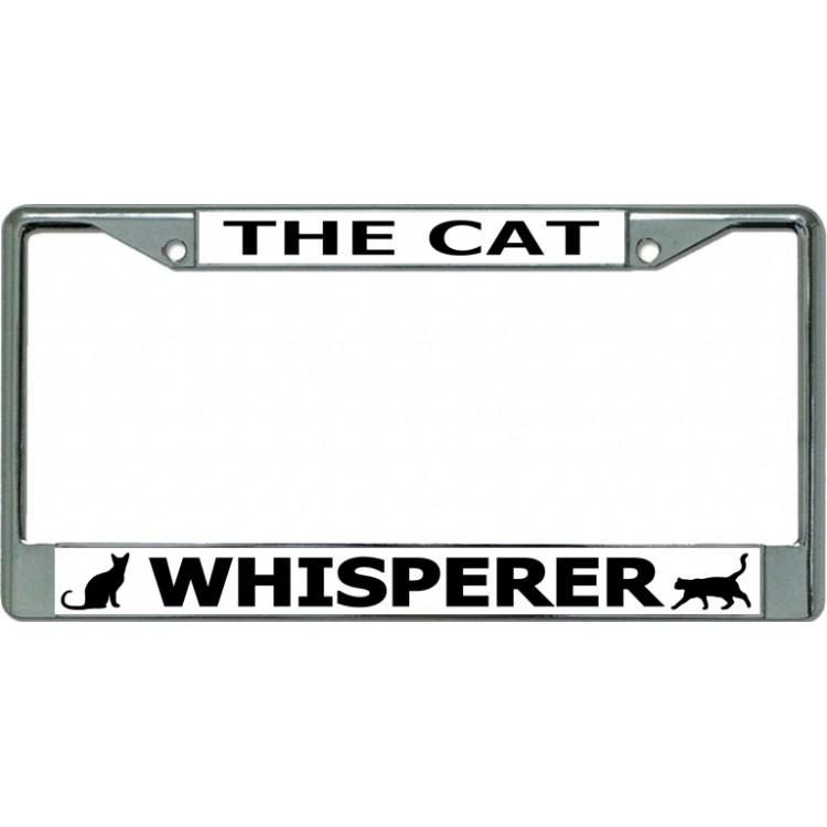 LPO3453 6 x 12 in. The Cat Whisperer Chrome License Plate Frame
