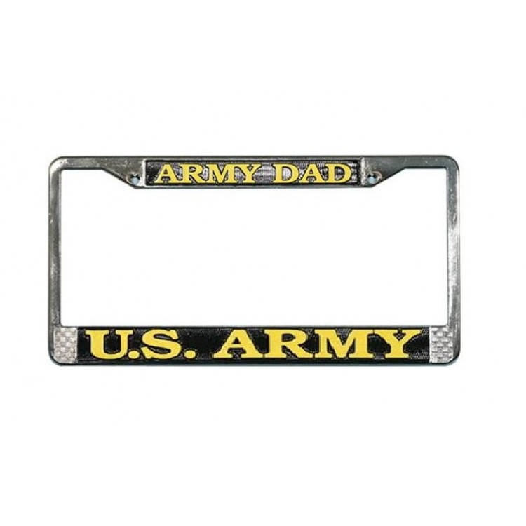 LFA05 U.S. Army Dad Chrome License Plate Frame, Free Screw Caps