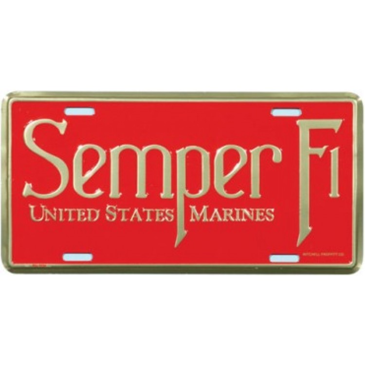 LM20 6 x 12 in. U.S. Marine Semper Fi License Plate