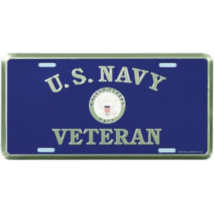 LN55 6 x 12 in. US Navy Veteran License Plate