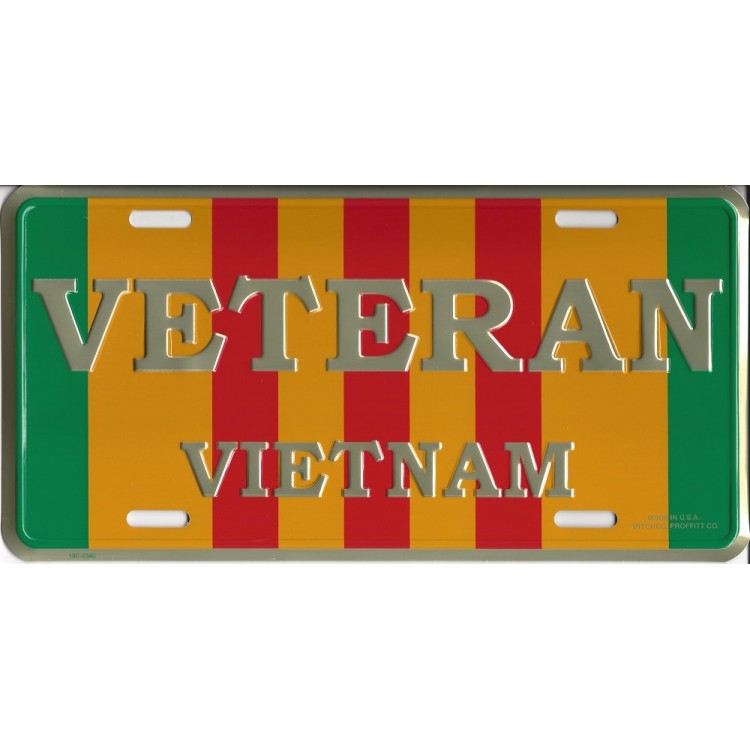 6 x 12 in. Vietnam Veteran Metal License Plate