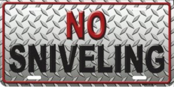 LP-349A 6 x 12 in. No Sniveling Metal License Plate