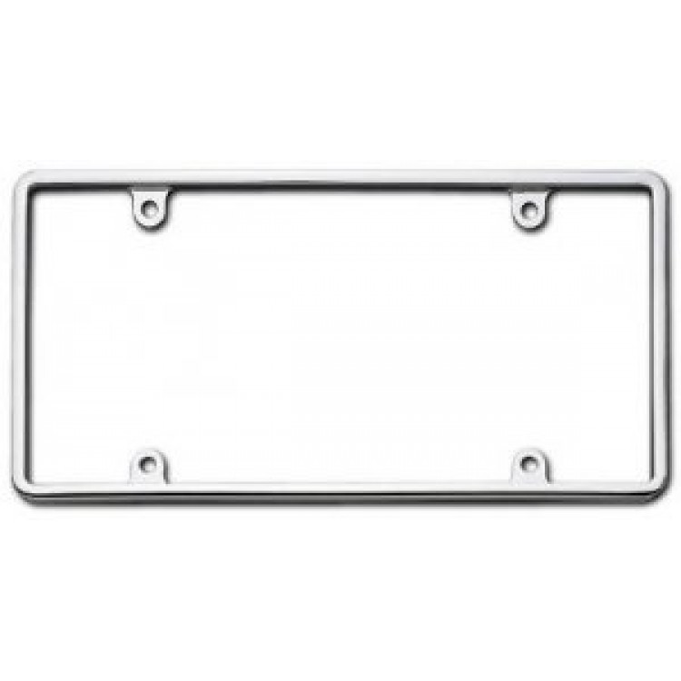 Chrome Metal License Plate Frame Kit - Chrome - Includes Free Screw Caps