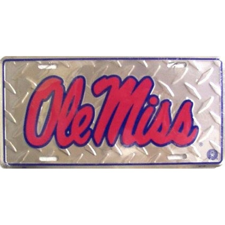 SA2580 6 x 12 in. Ole Miss Diamond License Plate