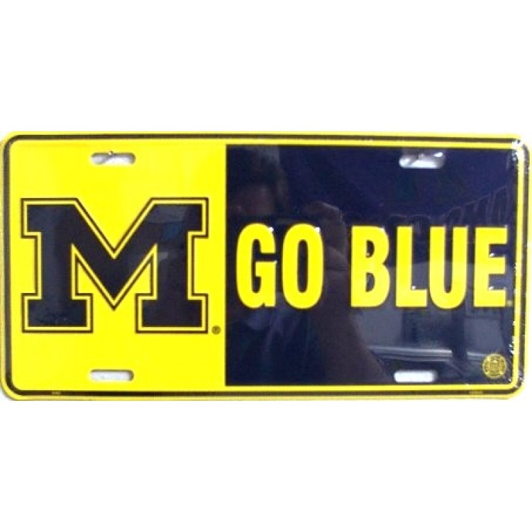 SA449 6 x 12 in. Michigan M Go Blue License Plate
