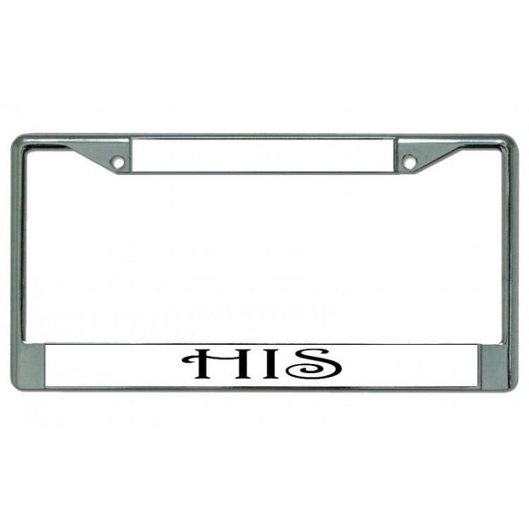 LPO4109 6 x 12 in. His Chrome License Plate Frame
