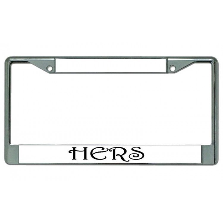 LPO4110 6 x 12 in. Hers Chrome License Plate Frame