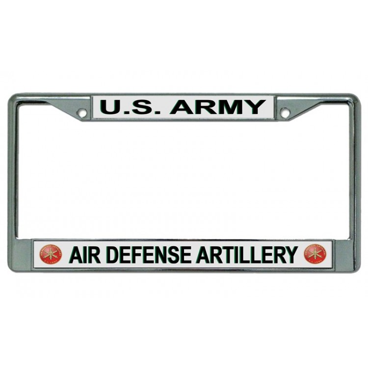 6 x 12 in. U.S. Army Air Defense Artillery Chrome License Plate Frame