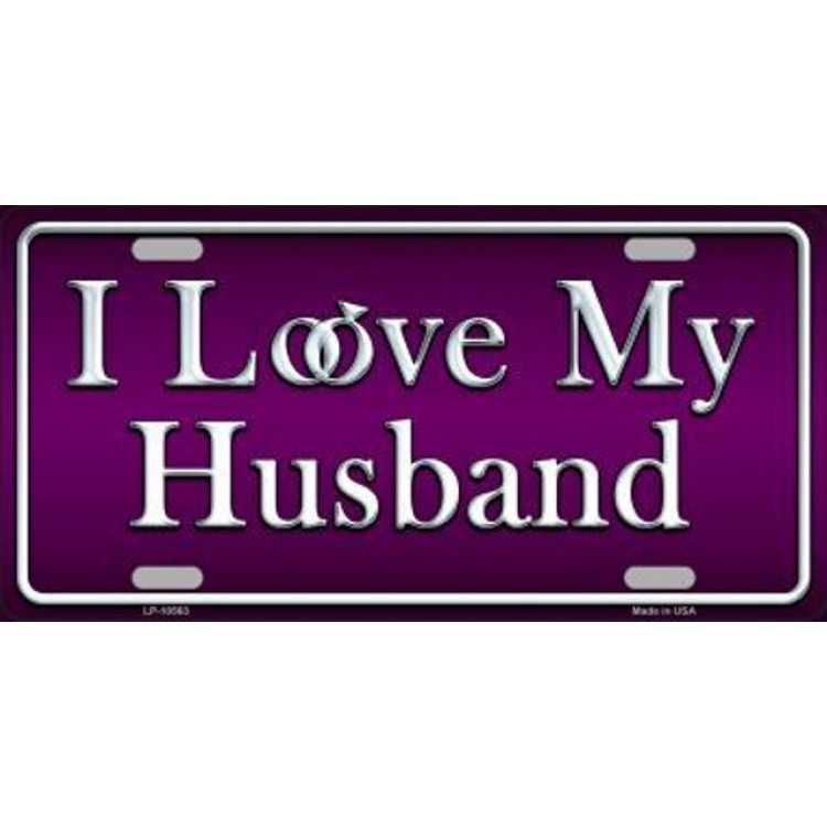 LP-10563 6 x 12 in. I Love My Husband Metal License Plate -  212 Main