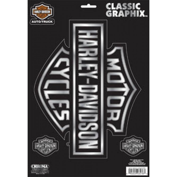 Picture of 212 Main C3276 10 x 7.5 in. Harley-Davidson Chrome Logo Large Decal