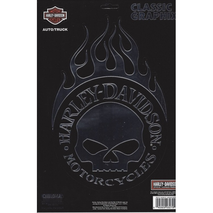 Picture of 212 Main CG3279 11 x 7 in. Harley-Davidson Flaming Skull Logo Large Decal