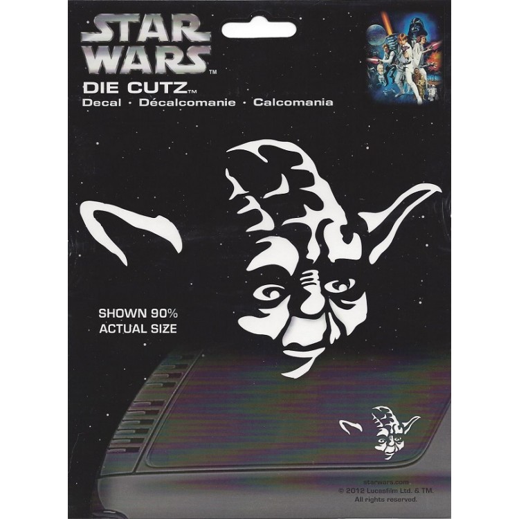 Picture of 212 Main C3943 5.25 x 4.25 in. Star Wars Yoda White Die Cut Vinyl Decal