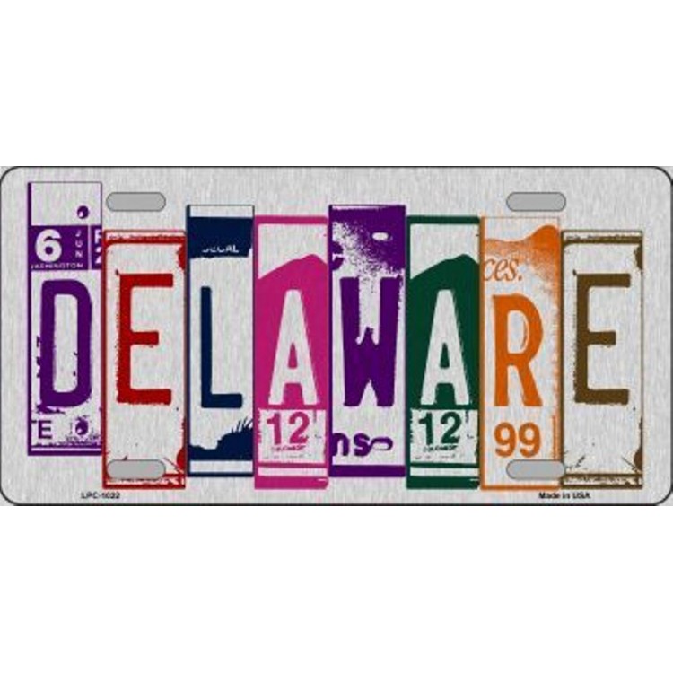 LPC-1022 6 x 12 in. Delaware Cut Style Metal License Plate