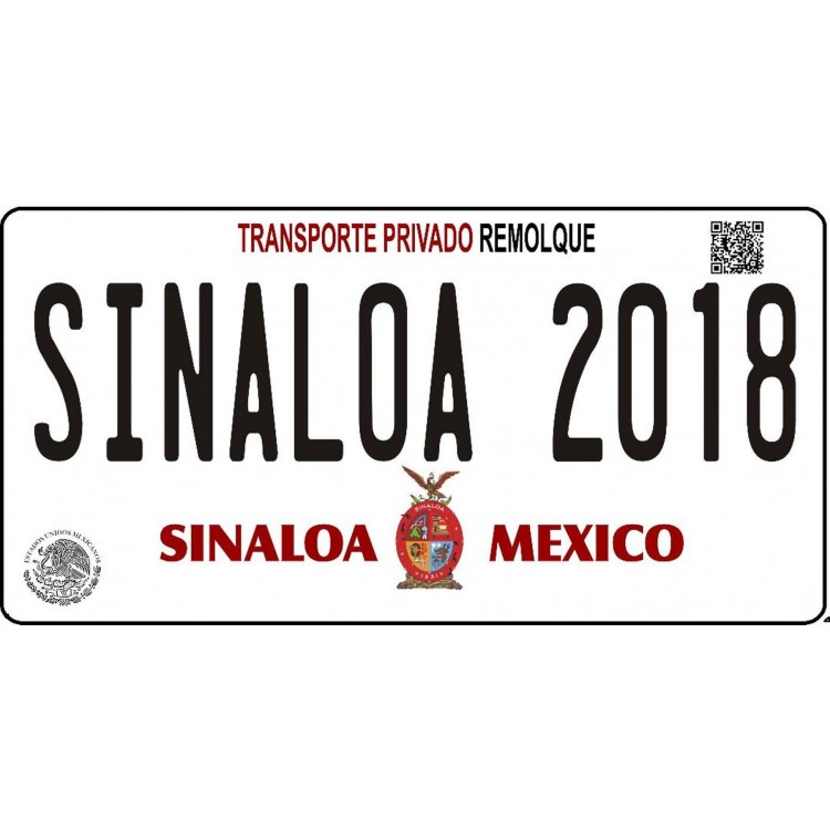 LPO4245 Sinaloa Mexico Photo License Plate