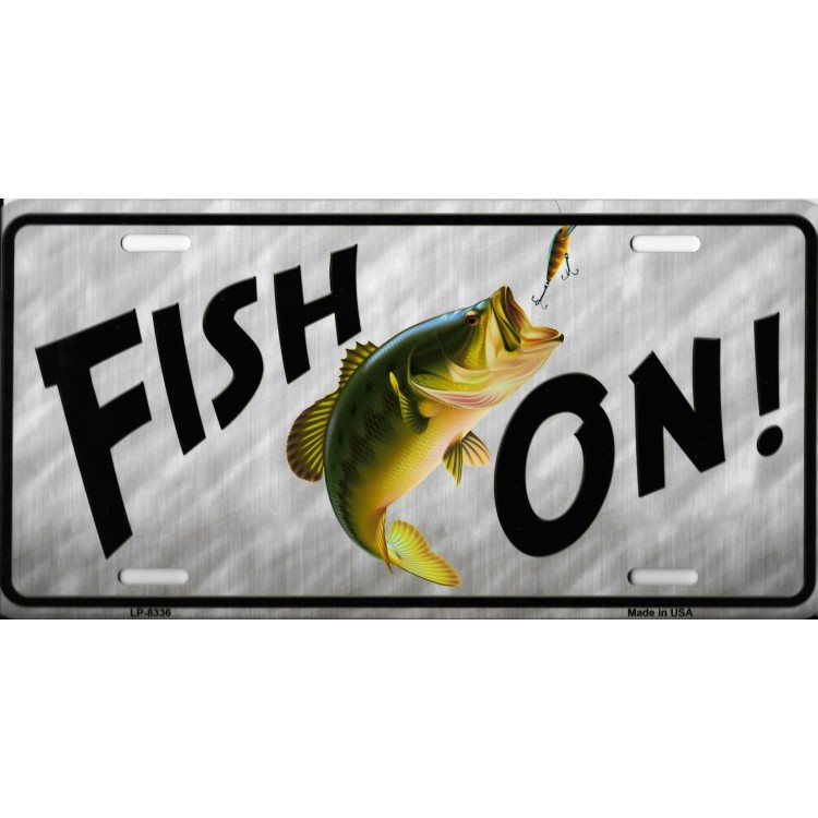 LP-8336 6 x 12 in. Fish on Metal License Plate